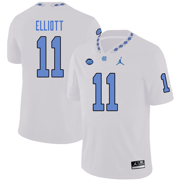 Jordan Brand Men #11 Nathan Elliott North Carolina Tar Heels College Football Jerseys Sale-White